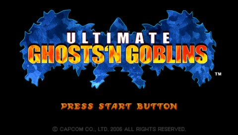 Ultimate Ghosts 'N Goblins title screen for PSP
